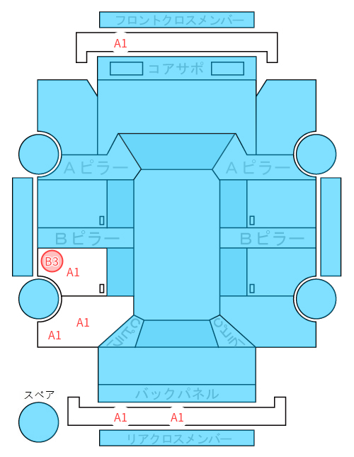 Body condition diagram (damage marks, Japanese labels)