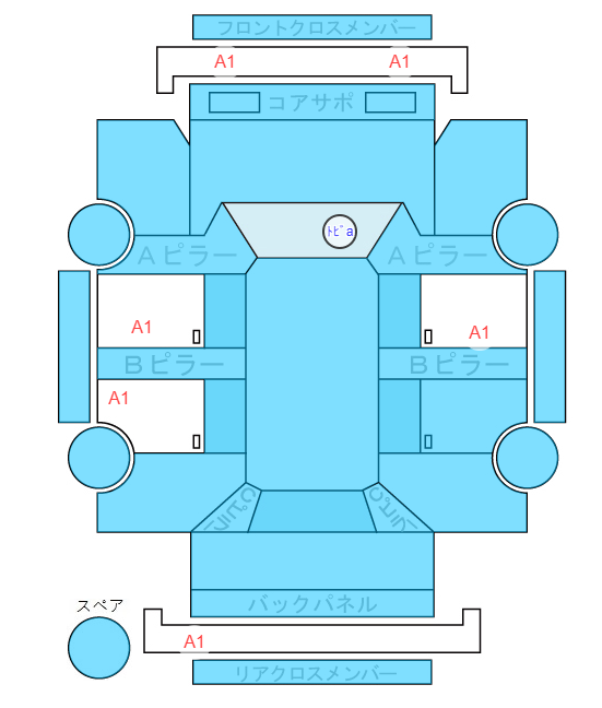 Body condition diagram (damage marks, Japanese labels)