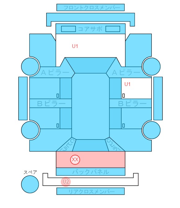 Body condition diagram (damage marks, Japanese labels)