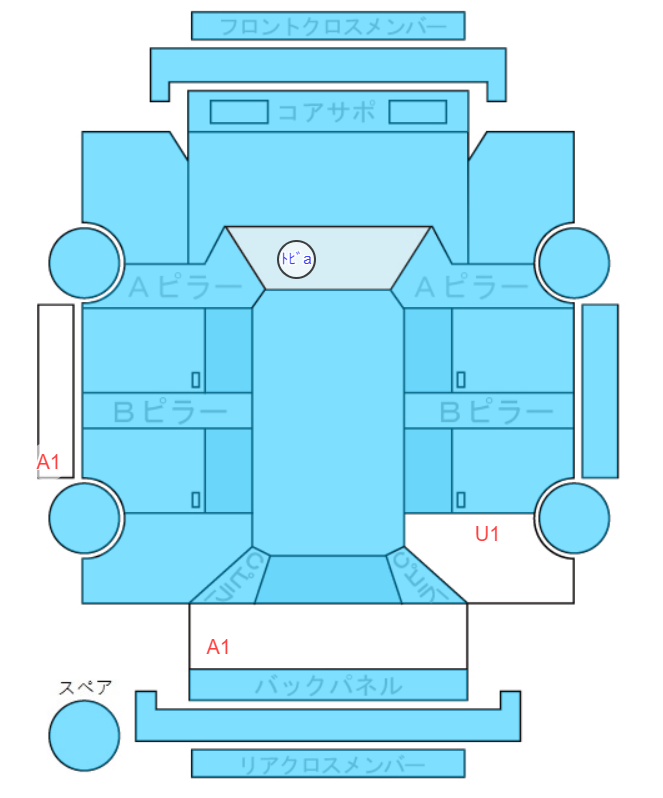 Body condition diagram (damage marks, Japanese labels)
