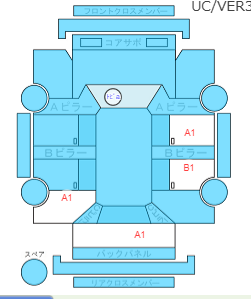 Body condition diagram (damage marks, Japanese labels)