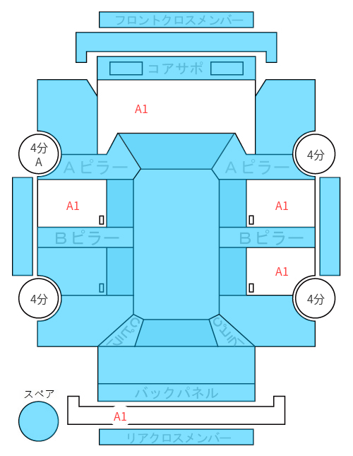 Body condition diagram (damage marks, Japanese labels)