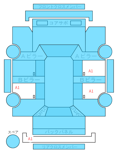 Body condition diagram (damage marks, Japanese labels)