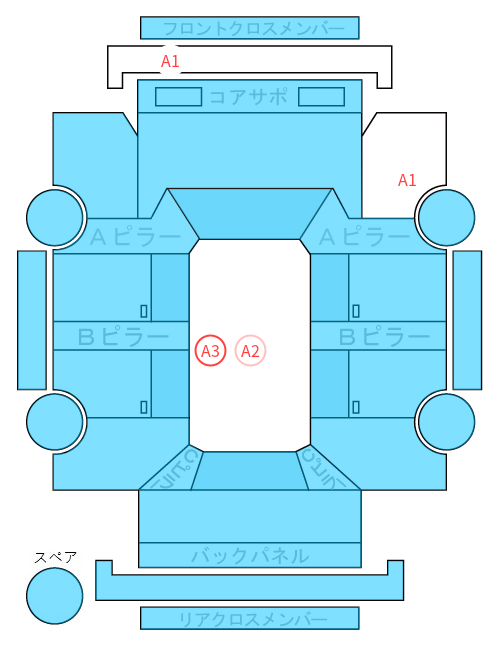 Body condition diagram (damage marks, Japanese labels)