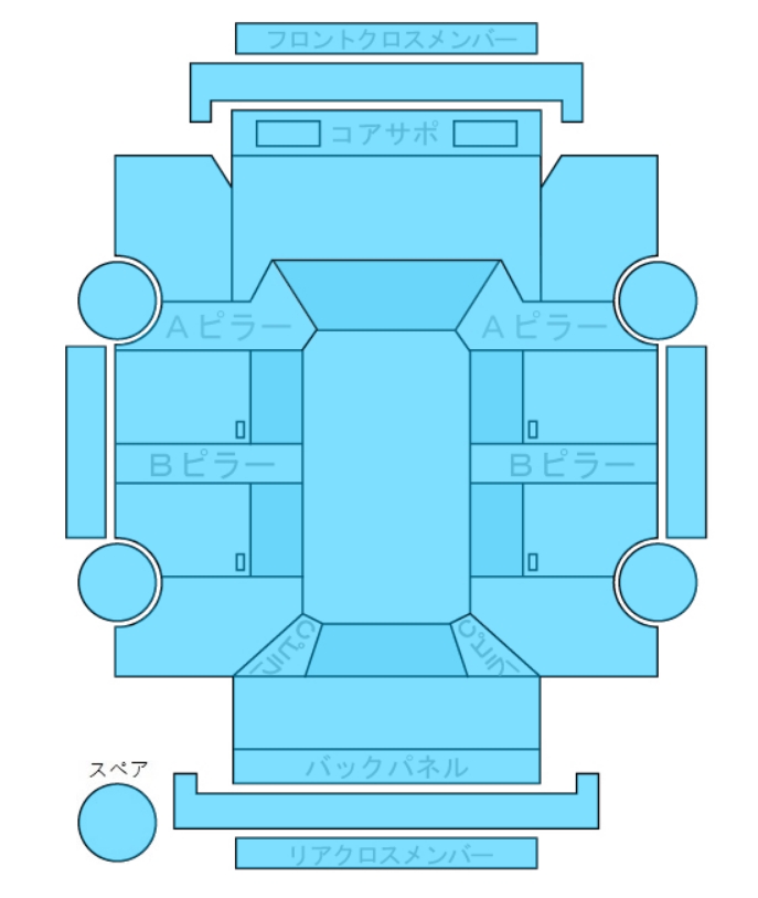 Body condition diagram (damage marks, Japanese labels)