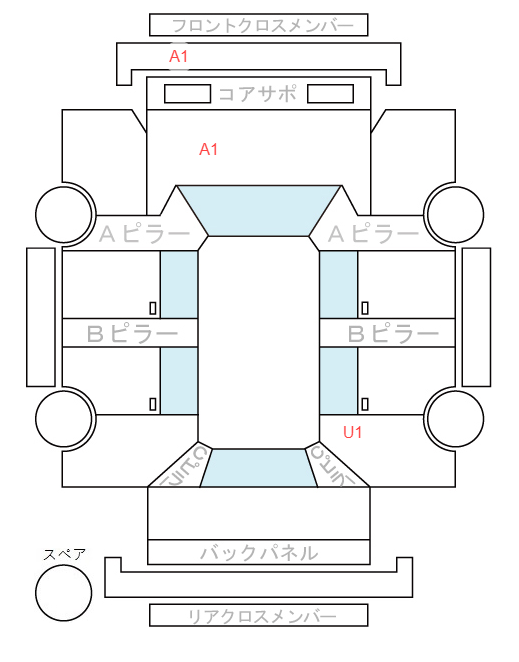 Body condition diagram (damage marks, Japanese labels)