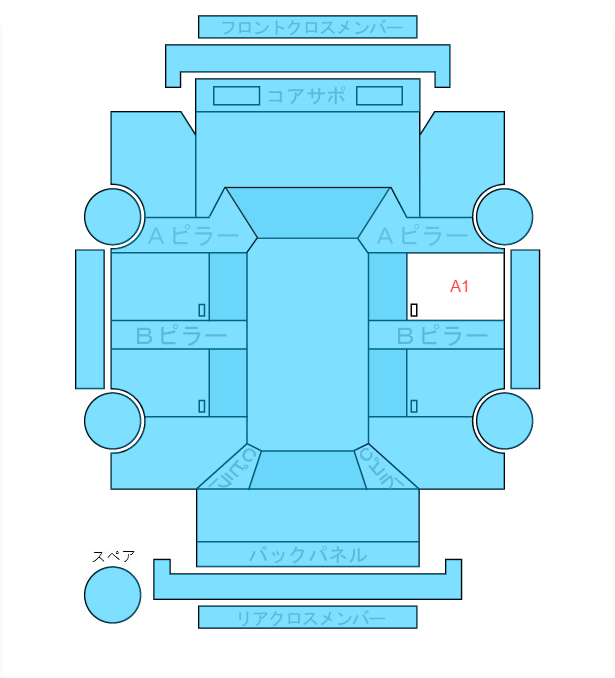 Body condition diagram (damage marks, Japanese labels)