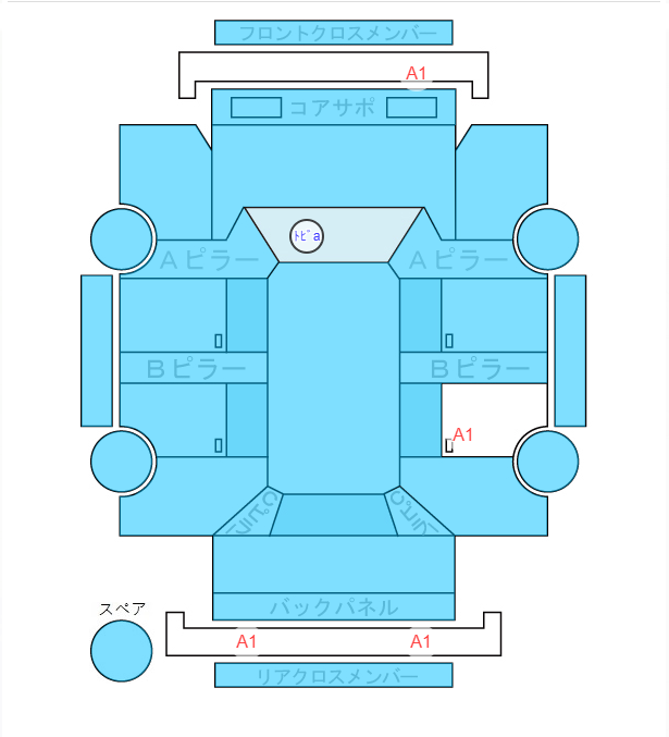 Body condition diagram (damage marks, Japanese labels)