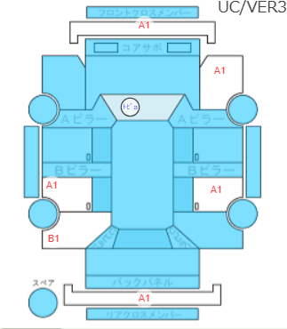 Body condition diagram (damage marks, Japanese labels)