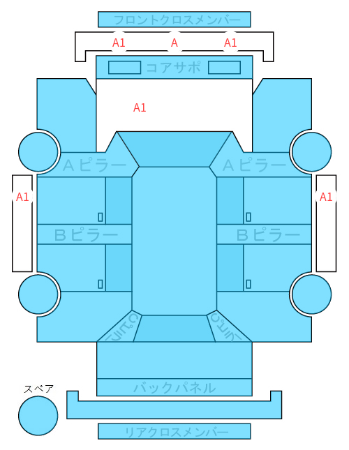 Body condition diagram (damage marks, Japanese labels)