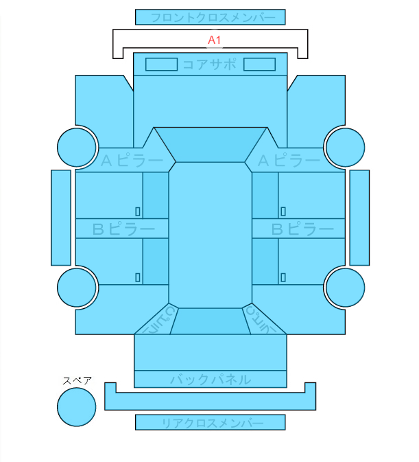 Body condition diagram (damage marks, Japanese labels)