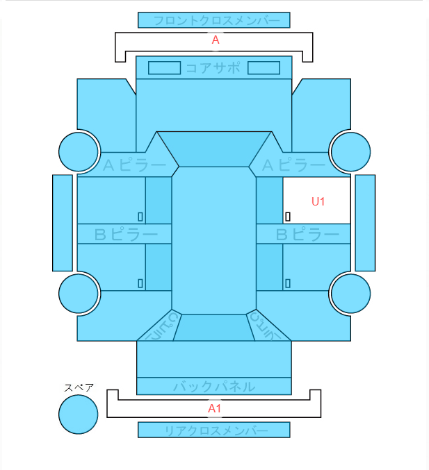 Body condition diagram (damage marks, Japanese labels)
