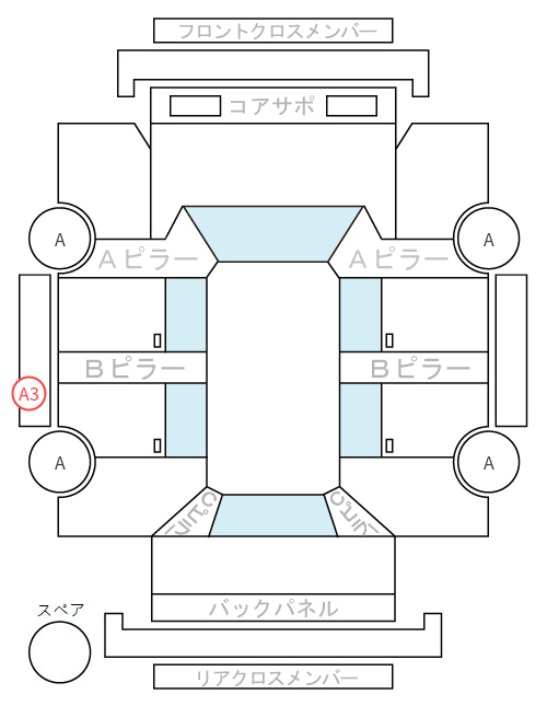 Body condition diagram (damage marks, Japanese labels)