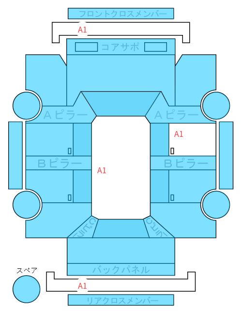Body condition diagram (damage marks, Japanese labels)