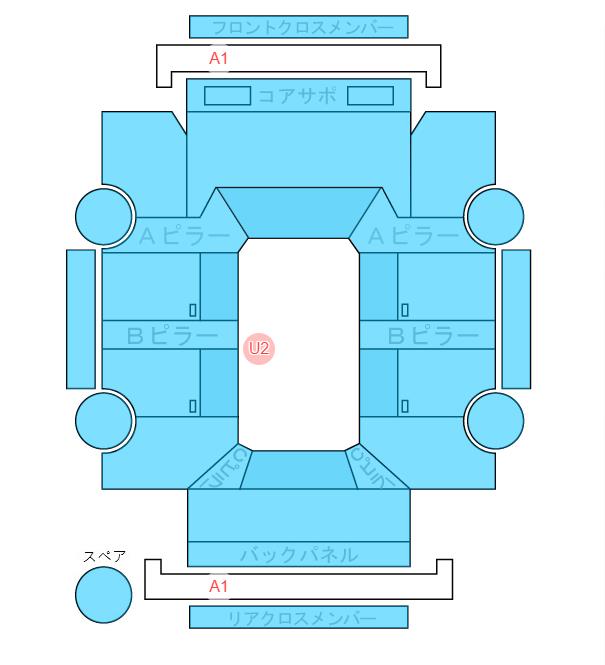 Body condition diagram (damage marks, Japanese labels)