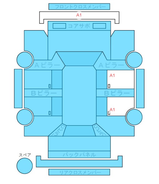 Body condition diagram (damage marks, Japanese labels)