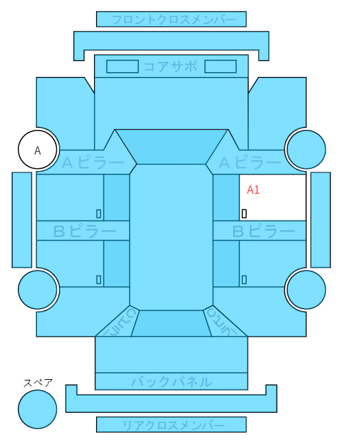 Body condition diagram (damage marks, Japanese labels)