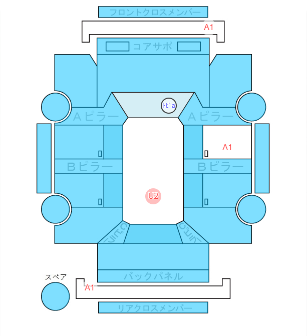 Body condition diagram (damage marks, Japanese labels)
