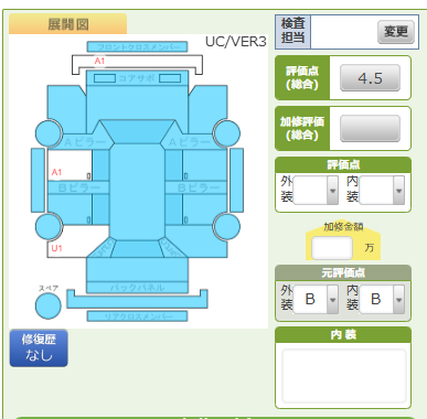 Body condition diagram (damage marks, Japanese labels)