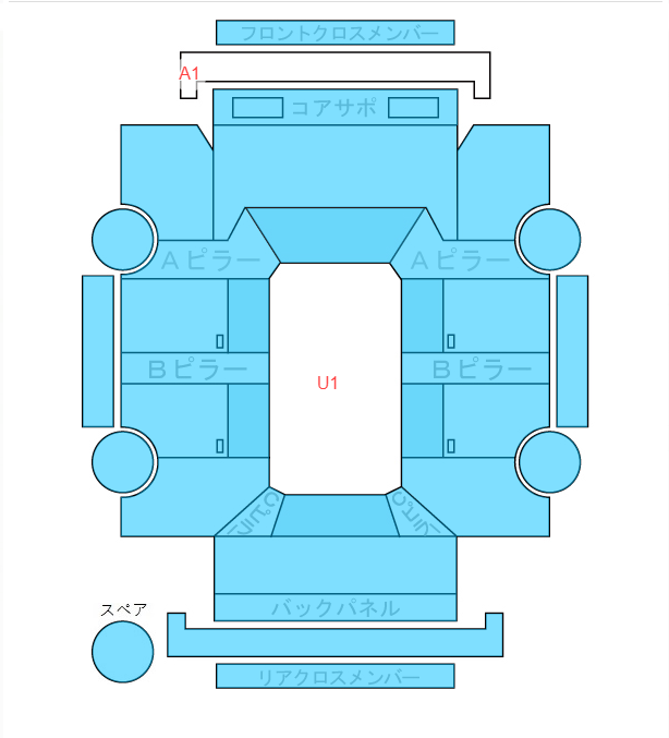 Body condition diagram (damage marks, Japanese labels)