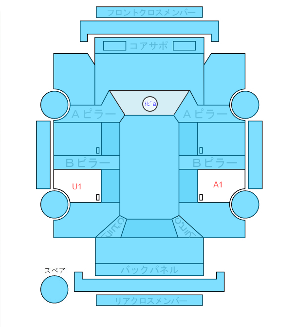 Body condition diagram (damage marks, Japanese labels)