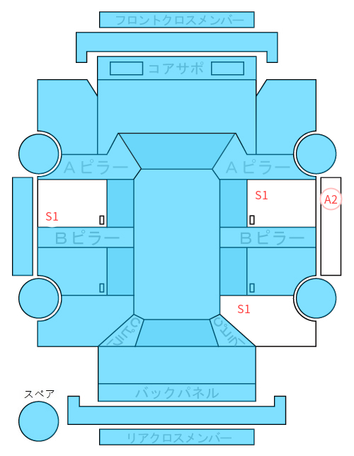 Body condition diagram (damage marks, Japanese labels)