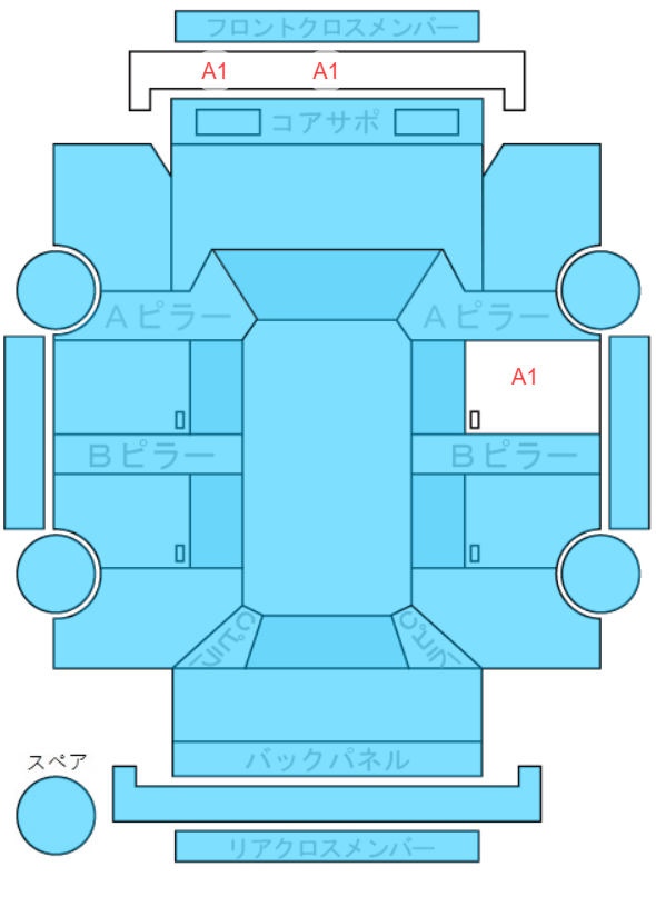 Body condition diagram (damage marks, Japanese labels)