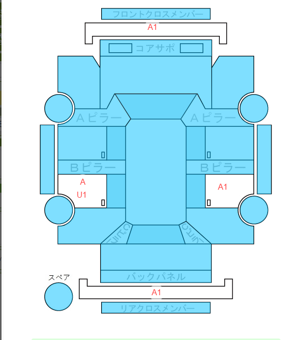 Body condition diagram (damage marks, Japanese labels)