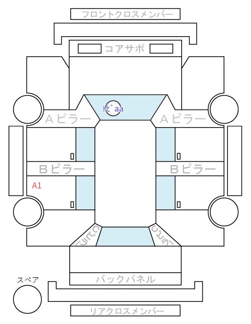 Body condition diagram (damage marks, Japanese labels)