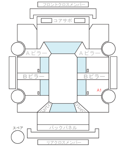 Body condition diagram (damage marks, Japanese labels)
