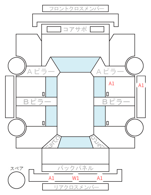 Body condition diagram (damage marks, Japanese labels)