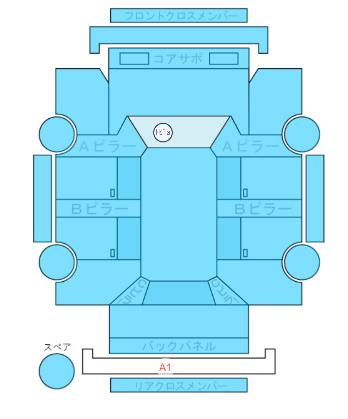 Body condition diagram (damage marks, Japanese labels)