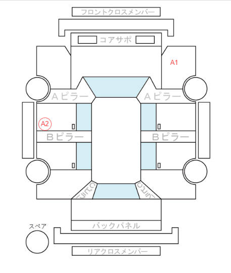 Body condition diagram (damage marks, Japanese labels)