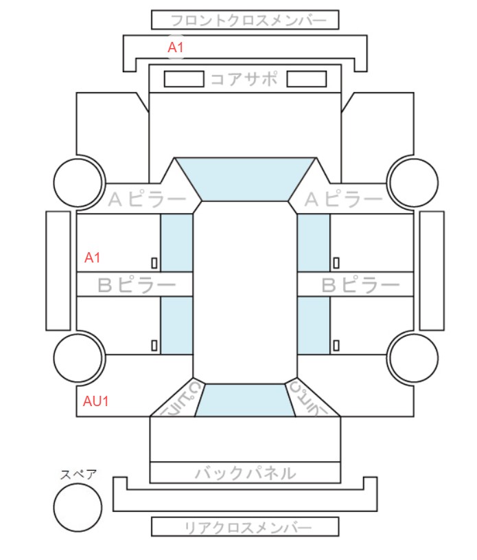 Body condition diagram (damage marks, Japanese labels)
