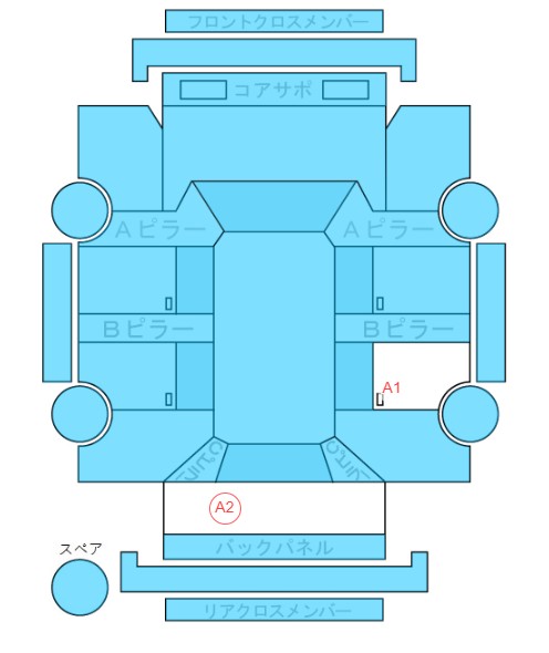 Body condition diagram (damage marks, Japanese labels)