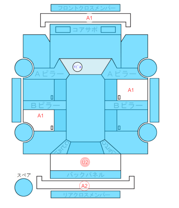 Body condition diagram (damage marks, Japanese labels)