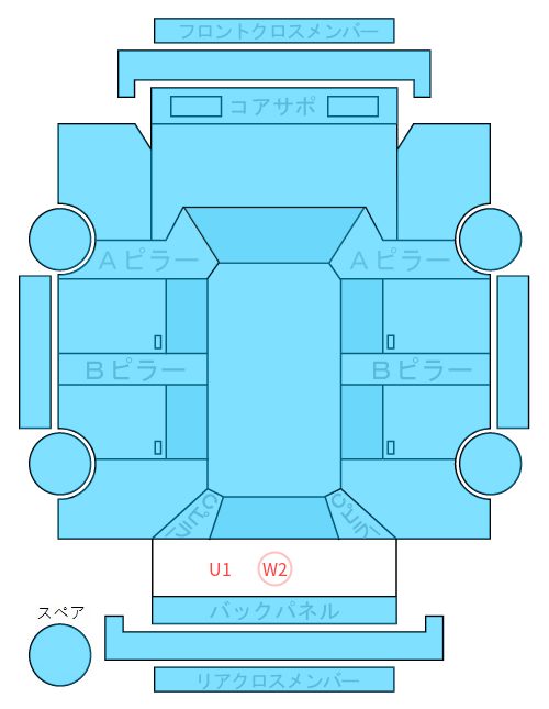 Body condition diagram (damage marks, Japanese labels)
