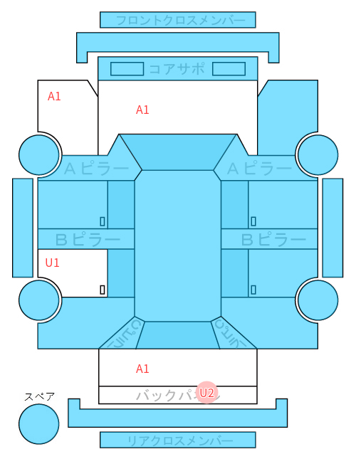Body condition diagram (damage marks, Japanese labels)