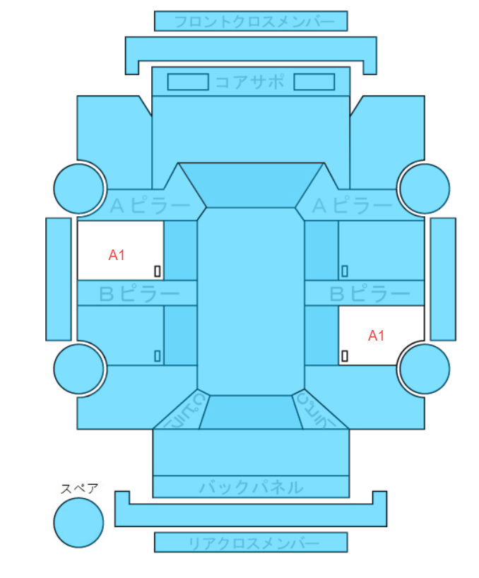 Body condition diagram (damage marks, Japanese labels)