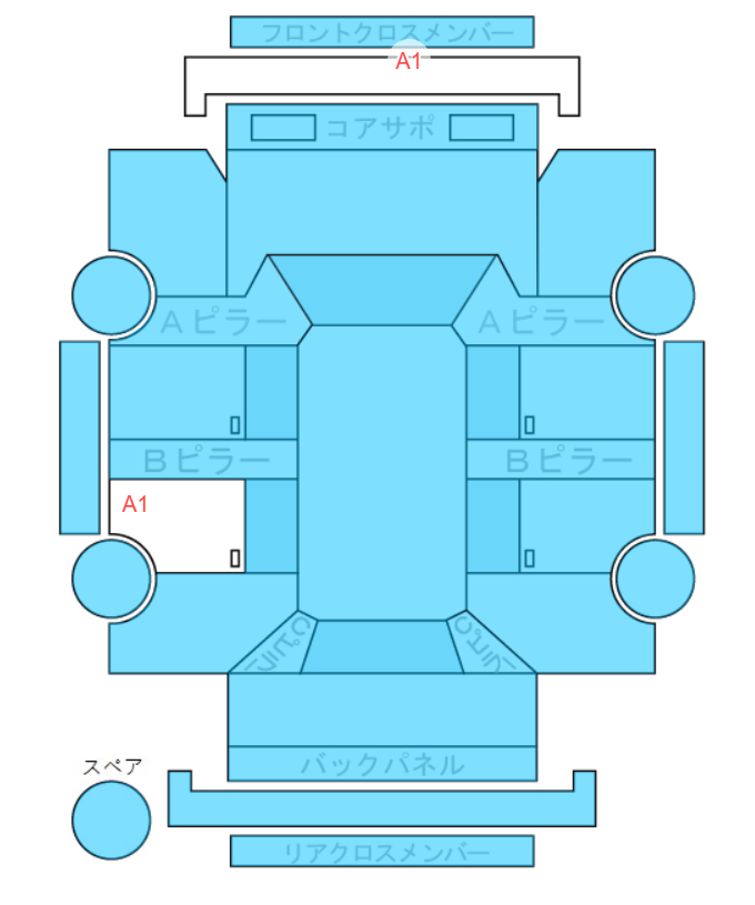 Body condition diagram (damage marks, Japanese labels)