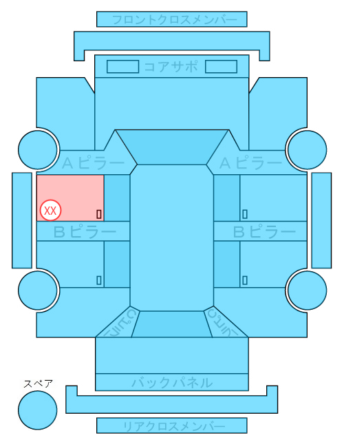 Body condition diagram (damage marks, Japanese labels)