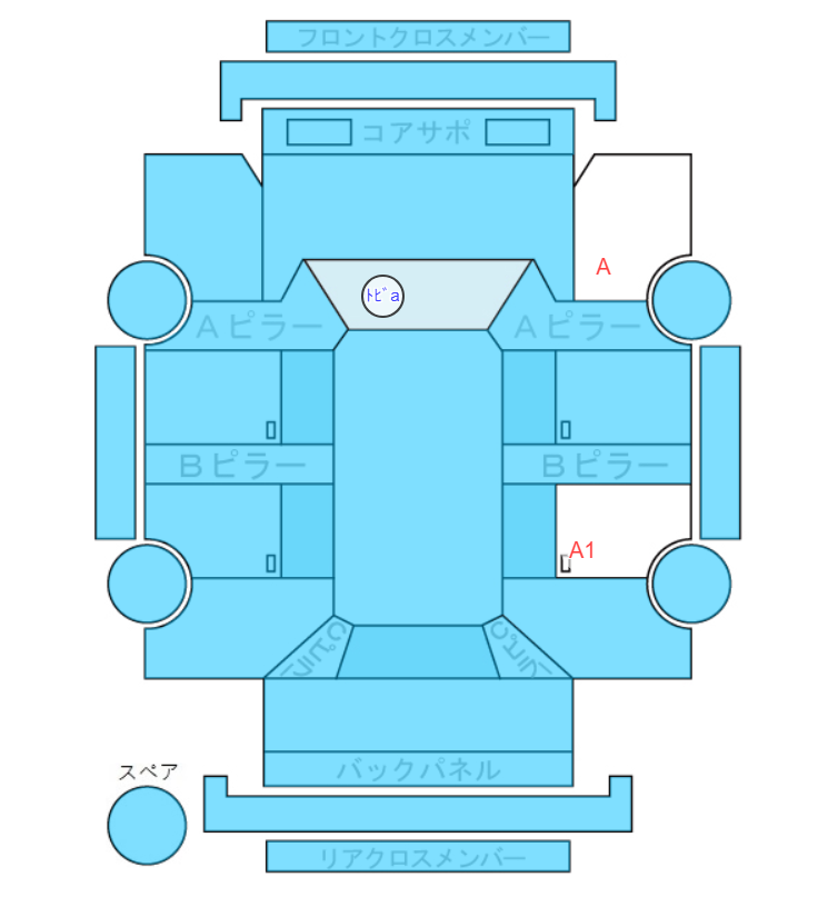 Body condition diagram (damage marks, Japanese labels)