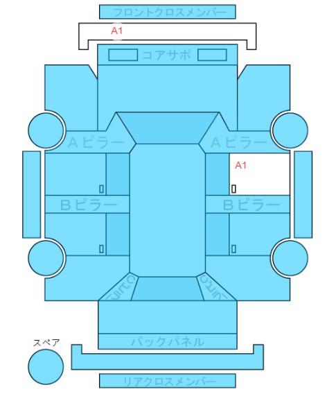 Body condition diagram (damage marks, Japanese labels)