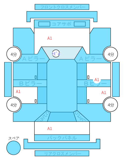 Body condition diagram (damage marks, Japanese labels)