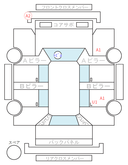 Body condition diagram (damage marks, Japanese labels)