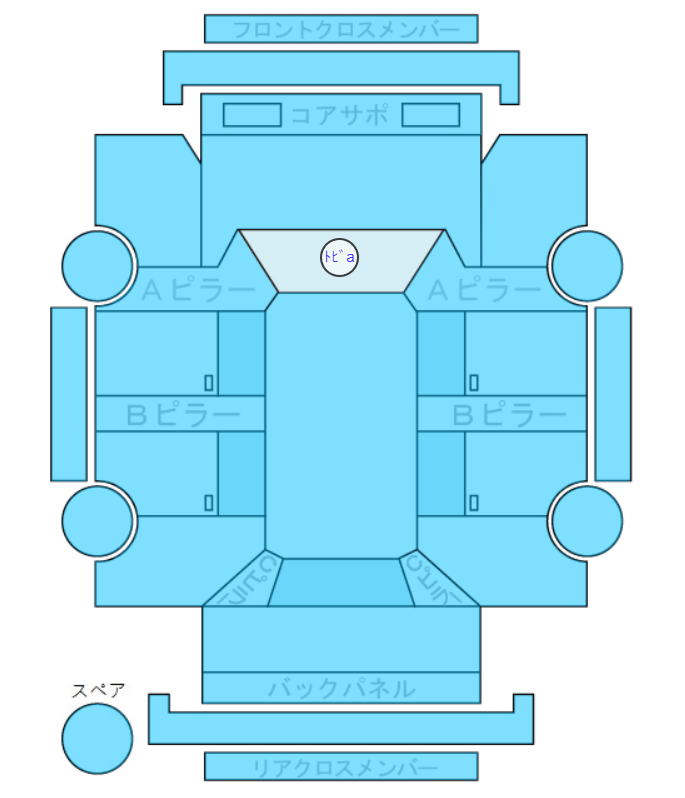 Body condition diagram (damage marks, Japanese labels)