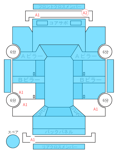 Body condition diagram (damage marks, Japanese labels)