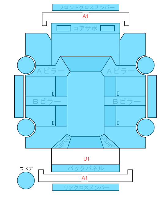 Body condition diagram (damage marks, Japanese labels)