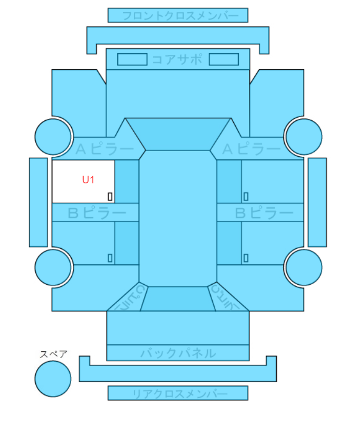 Body condition diagram (damage marks, Japanese labels)