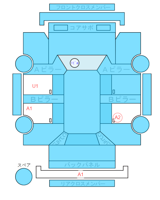 Body condition diagram (damage marks, Japanese labels)